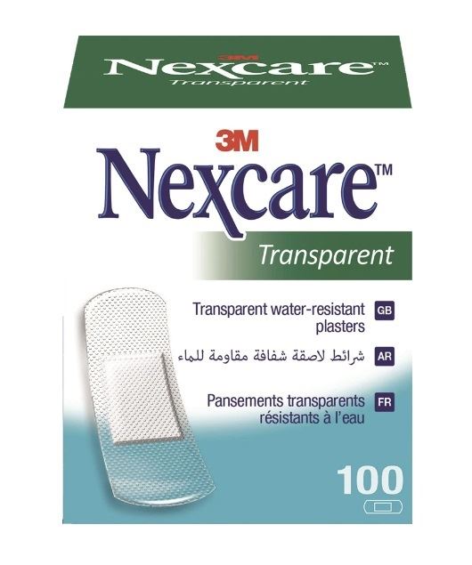 נקסקר 3M פלסטרים שקופים עמידים למים 100 יחידות Nexcare