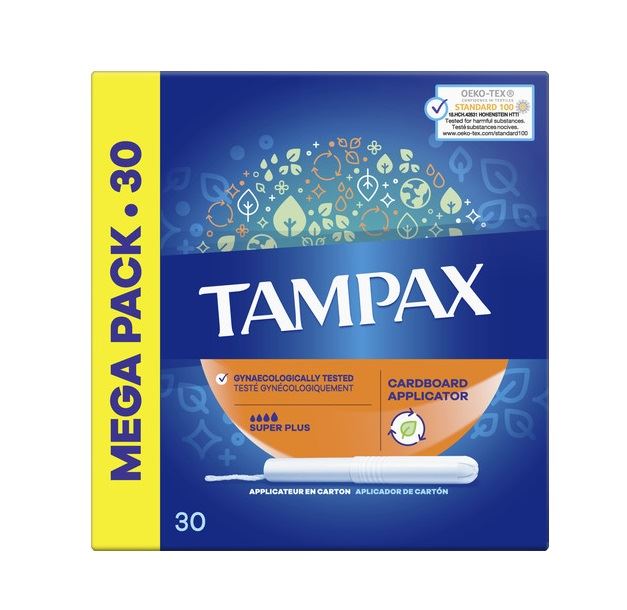 טמפקס טמפונים עם מוליך סופר פלוס 30 יחידות Tampax