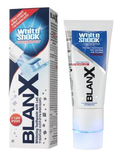 בלנקס משחת שיניים להלבנה באמצעות אור לד Blanx White Shock