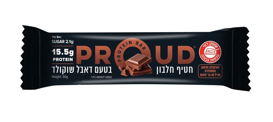 פראווד חטיף חלבון בטעם דאבל שוקולד 50 גרם Proud