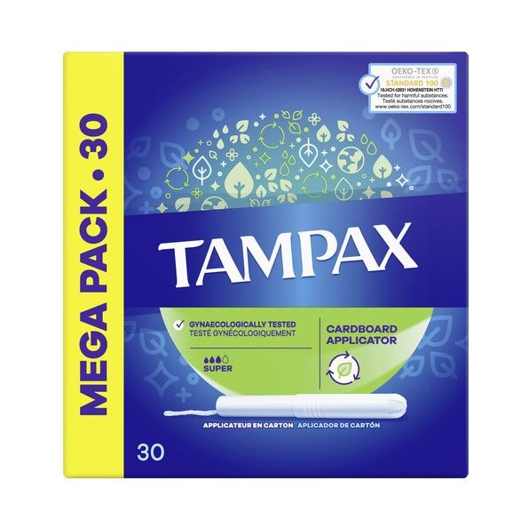 טמפקס טמפונים עם מוליך סופר 30 יחידות Tampax