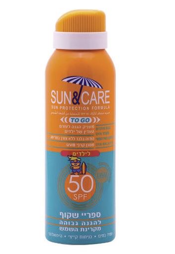 סאן & קאר ספריי שקוף לילדים SUN & CARE SPF50 UVA TO GO