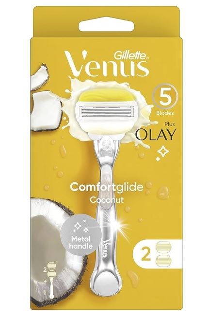 ג'ילט ונוס Olay Coconut מכשיר גילוח רב פעמי + 2 סכינים Venus