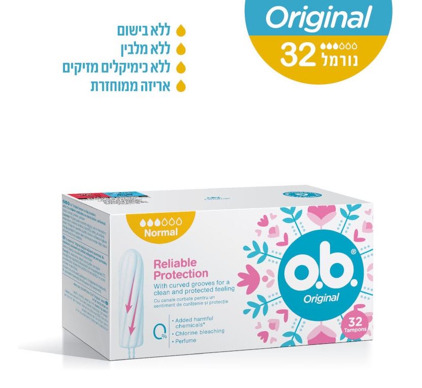 או-בה 32 טמפונים ללא מוליך נורמל O.B