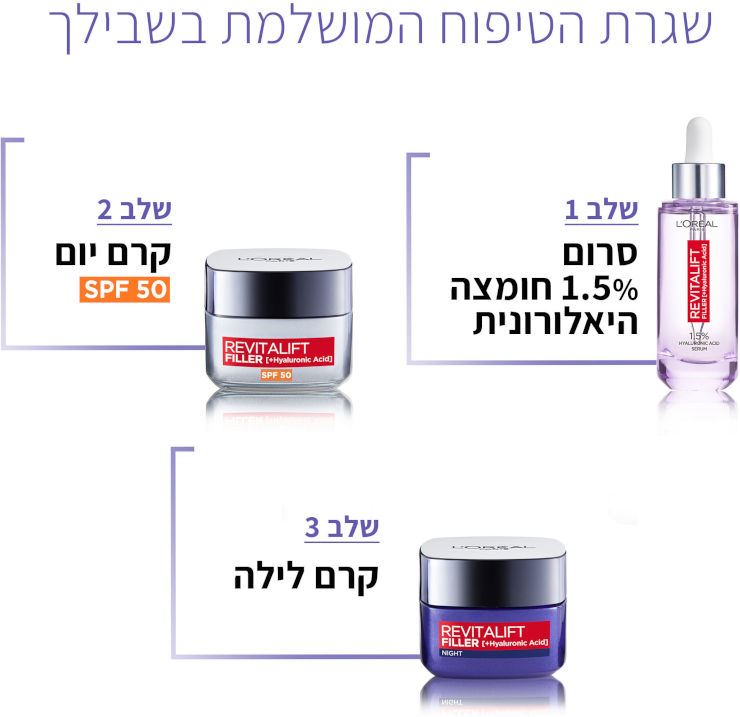 לוריאל רויטליפט פילר קרם יום L'Oreal SPF50